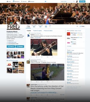 Social Media Management, Fredonia School of Music Twitter @fredoniamusic